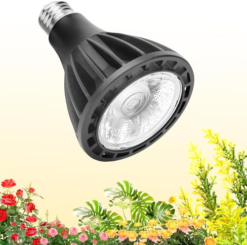 DSLebeen 18W LED Vollspektrum Pflanzenlampe E27, 5800K LED Grow Lampe mit Hohe PPFD, Tageslichtlampe für Gewächshaus, Blüte, Blumen und Gemüse (Φ9.4 * 12cm, PPF 46,8 μmol/s)