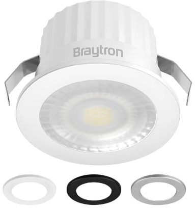 Braytron LED Mini Einbauspot 3W Ø44 mm, IP54, 3CCT 3000K,4500K,6500K schaltbar, 230V Einbaustrahler, 210 lm, ohne Trafo, Deckenstrahler für Bad, Küche, Möbel & Vitrinen 210 Lumen