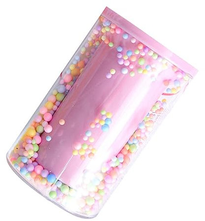 NUOBESTY Acrylic Desk Brush Holder Pink Pencil Pot Pencil Holders Pen Cup Desk Organiser for Students Office