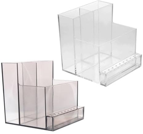DEARMAMY 2pcs Grinding Head Storage Box Bits with Organizers Polish Drill Nail Tech Holder Manicure Sanding Case Professional Nail Tools Nail Drill Bit Organizer Nail Tool Display Stand Pp