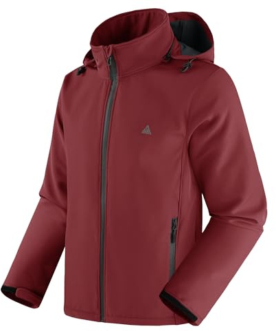 SwissWell Chaqueta Hombre Softshell de Senderismo Hombre Exteriores Multifuncional Cortaviento Impermeables Invierno Chaquetas Cálida con Capucha con Bolsillos para Marcha Acampada