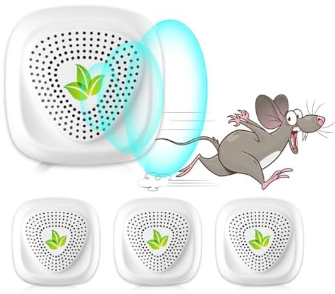 EMS Ultrasonic Pest Repeller Insect Repellent, Efficient Repelling Spider, Mosquitoes, Mouse, Cockroach and Other Rodents, 100% Safe (4 Packs)