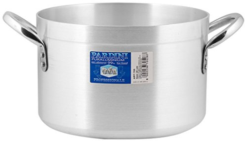 PARDINI Albergo High Casserole Dish with 2 Handles, Aluminium, Grey, 22 cm