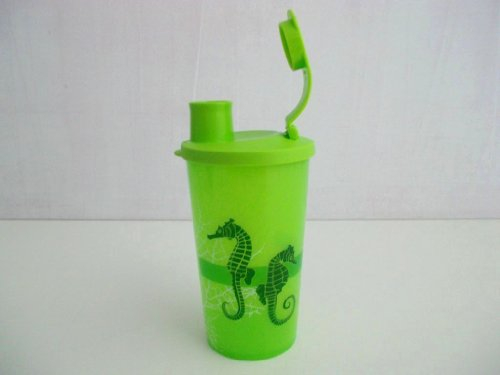 TUPPERWARE Kinder Trinkbecher 330 ml grün Seepferdchen Meer Sportflasche Flasche