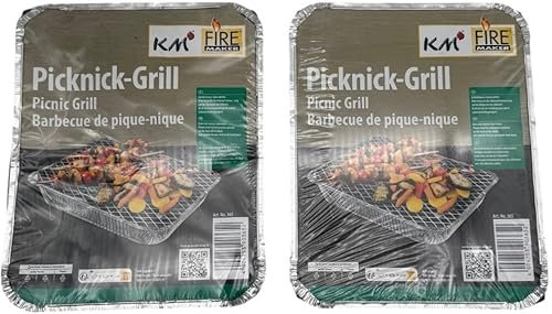 KM Firemaker 2 confezioni di barbecue usa e getta da 450 g di carbone e carta di accensione, picnic, barbecue, barbecue istantaneo da picnic art. 365
