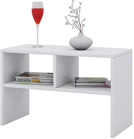 VCM Holz Beistelltisch | Couchtisch schlicht | Maße ca. H. 40 x B. 63 x T. 30 cm | Wohnzimmertisch | Kaffeetisch - Nachto S