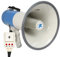 Vonyx MEG060, Megafon mit Sirene und Mikrofon, Aufnahmefunktion, 60 Watt, bis 1 KM, MP3, USB, SD, AUX, Megaphon mit Umhänge-Gurt, blau-weiß