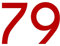 1peak Zahl 79 in rot, 30 cm großer Sticker aus Selbstklebender Klebefolie zum aufkleben, wetterfeste Klebezahl