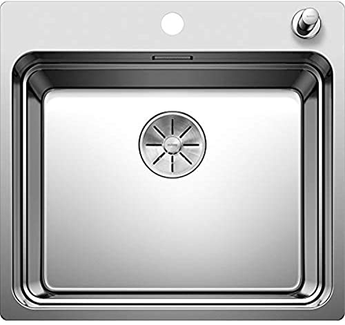 BLANCO ETAGON 500-IF/A | Edelstahl Spüle | Einbauart: Einbau von Oben & Flächenbündig | für 60 cm breite Unterschränke | Widerstandsfähig gegenüber Kratzern | Großes Beckenvolumen