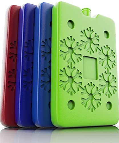 Kühlakkus für Lunch-Taschen und Kühler,Bento-Lunchbox, Kühltasche für Arbeit,Wiederverwendbarer kleiner Gefrierschrank-Eisbeutel für Kühler oder Eisbeutel für Lunchbox, kinderfreundlich (4er-Pack)