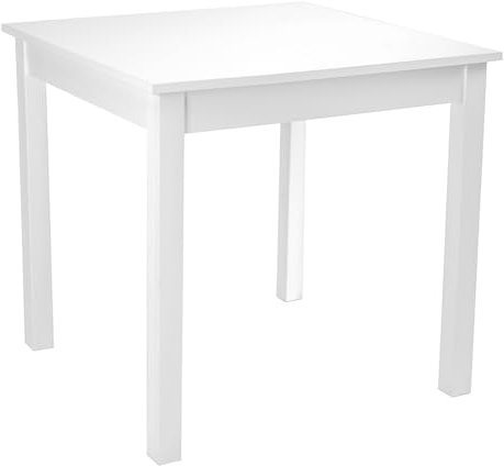 Liberoshopping tavolo fisso da cucina sala da pranzo o ristorante in legno massello – stile rustico compatto e robusto – facile da montare – 100% made in italy (Bianco Gamba Quadrata, 90x90)
