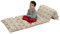 ABAKUHAUS orientalisch Bodenkissen Liegestuhlbezug, Floral Paisley Tulpen, Nap Mat Bedruckter Stoffbezug für 5 Kissen, 223cm x 69cm, Schokolade Weiß Umbrabraun
