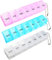 3-teilige Pillenbox, tragbarer Pillen-Organizer Reise-Tabletten-Box 7 Tage Tablet-Organizer mit Fächern für Medikamente, Nahrungsergänzungsmittel, Vitamine und Lebertran (Rosa, Weiß und Blau)