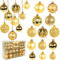 Ywlake Weihnachtskugel Ornamente Set für Weihnachtsbaum, 100-pcs Weihnachtsbaum Dekorationen Set Bruchfeste Weihnachtskugel Ornamente für Neujahrsparty Hochzeit Feiertag Weihnachtsdekoration (Gold)