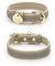 Nina Woof London Hundehalsband aus veganem Leder, gepolstert, verstellbar, mit Saffiano-Prägung, Grau über Beige, Größe M