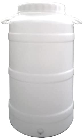 Mondo Viro Fusto bocca larga per uso alimentare in plastica con predisposizione per rubinetto - bidone sicuro per alimenti e liquidi (50 litri)