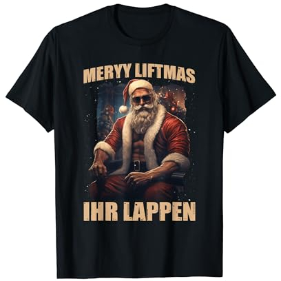 Merry Liftmas Kraftsport Gym lustiges Bodybuilding T-Shirt