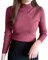Sous-pull à manches longues pour femme avec col montant - T-shirt en tricot côtelé - T-shirt à manches longues - Couleur unie - Col roulé - Sweat-shirt basique - Coupe ajustée - Pull de sport - Pull