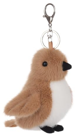 Apricot Lamb Spatz Vogel Netter Schlüsselanhänger, weich gefüllte Plüsch Schlüsselanhänger Spielzeug für Kinderrucksack, Geldbörse, 10 cm