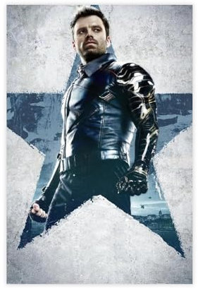doegka Filmposter Der Wintersoldat, Bucky Barnes, Marvel Superhelden-Figur, Poster, Schlafzimmer, Dekoration, Landschaft, Büro, Raumdekoration, Geschenk, 30 x 45 cm