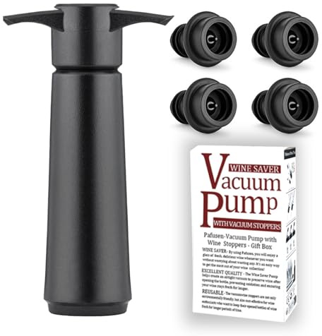 Wine Stoppers Vacuum with Pump, Keep Wine Fresh for up to 7 Days -1 Pump 4 Stopper, Wine Pumps and Wine Vacuum Stopper, Reusable for Wine Saver, Wine Stoppers for Wine Bottles