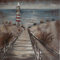 Handgefertigtes Metallbild Strandweg ca. 97x97 cm Kunst Bild 3D-Optik Wandbild