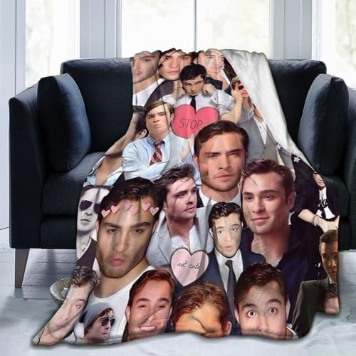 Chuck Bass Fleecedecke für Couch – Überwurfdecke, leicht, Ed Westwick Merch, superweiche, gemütliche Luxus-Bettdecke, Mikrofaser und Überwürfe für Sofa
