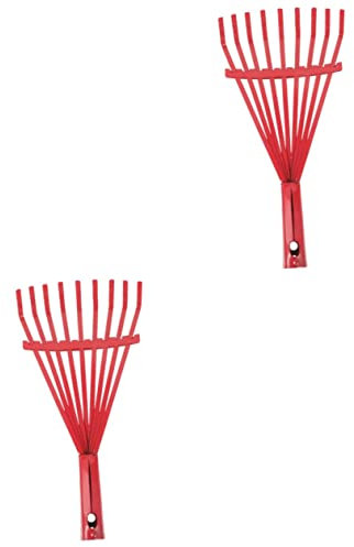 Kisangel 2st Laubrechenkopf Mit Neun Zähnen Gras Rasen Gartenrechen Kleiner Rechenkopf Handrechen Für Den Garten Zahnrechen Laubreinigung Rechen Werkzeug Zum Graben Von Erde Stahl