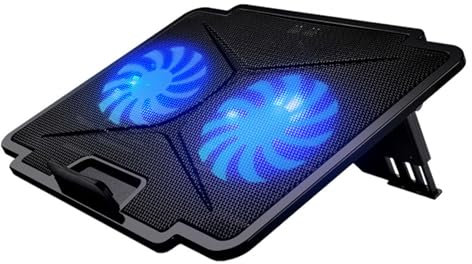 Enfriador portátil para portátil grande, 2 USB, LED, silencioso, almohadilla de refrigeración para laptop, 6 velocidades, ajustable, soporte enfriador para portátil