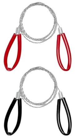 Wire Saw Stainless Steel 2PCS | Versatile Serrated Cutting Tool for Wood, Plastic, Bone & Rubber | Includes Two Handles for Easy Operation