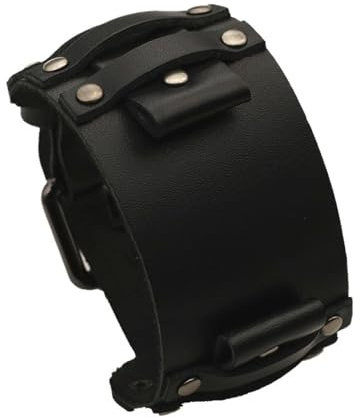 Uhrenarmband aus echtem Leder, für Herren, 22 mm / 24 mm, Vintage-Punk-Stil mit Dornschließe aus Legierung, Schwarz, Rot, Blau, Braun, Grün