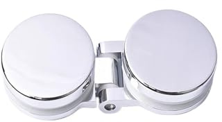 1 Stück 90 180 Grad Zink Duschkabine rahmenlos Glas Scharnier Einsteckschloss Dekorative Abdeckung Rund & Chrom(Bilateral hinge-)