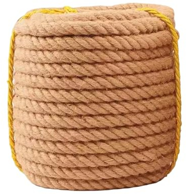 Corda in Juta 10 m – Corda Manila Intrecciata Spessa 30/35/40/45/50/60 mm – per Letti Sospesi, Ringhiere, Artigianato, Tiro alla Fune(50mm)