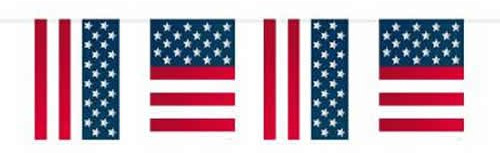 Folat 10m Girlande * USA Amerika * mit 15 Wimpel Bunting Flag Party Geburtstag Stars Stripes Feier Fete Deko Motto Mottoparty Wimpelkette Partykette (Grundpreis: 0,49 Euro/m)