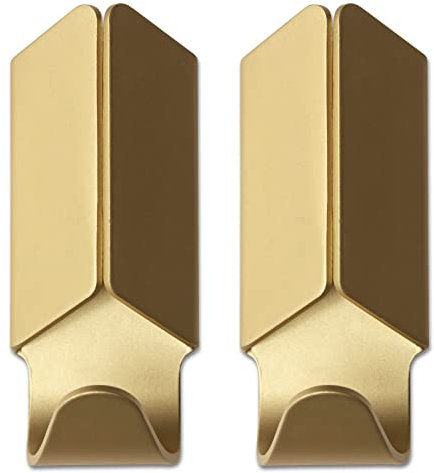 Hay Volet Hook Wandhaken 2er Set aus Aluminium in der Farbe Gold, Maße: 8cm x 3,5cm, 504527