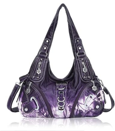 Angelkiss Hobo Geldbörsen und Handtaschen für Damen Satchel Handtasche Frauen Geldbörsen Groß Täglich Schultertasche, Violett (Amaranth Red), Large