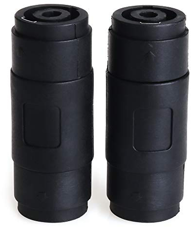 NANYI NL4FC speakon Cable NL4MMX Connector Adapter, 4Pin Speaker/Amp Speakon Female to Female Plug Jack Straight Coupler Cable Connector - 2 Pack