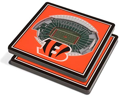 YouTheFan NFL Cincinnati Bengals 3D Stadium Drink Coasters