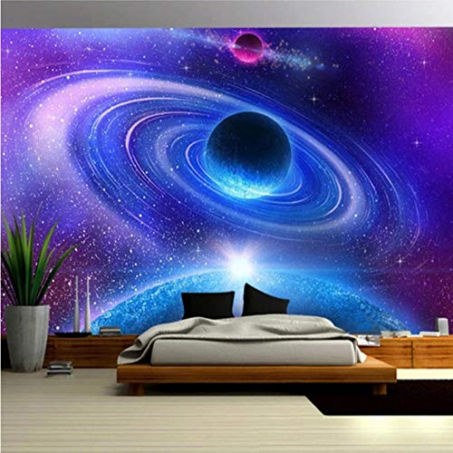 Fototapete 3D Effekt Kosmischer Planet Tapete Modern Vlies Riesiges Bild Wohnzimmer Schlafzimmer Jugendzimmer Dekoration 200x150CM