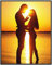 Wallario Wandbild - Liebespaar im Sonnenschein in Premiumqualität, Poster mit schwarzem Rahmen, Größe: 40 x 50 cm