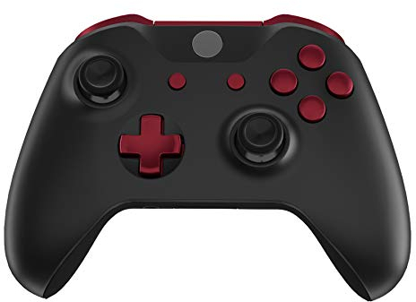 eXtremeRate Tasti Pulsanti Ricambio per Xbox One S X Controller Joystick Model 1708,Trigger LB RB LT RT Bumper Grilletti D-pad Pulsante ABXY Start Back Sync con Cacciaviti-Rosso