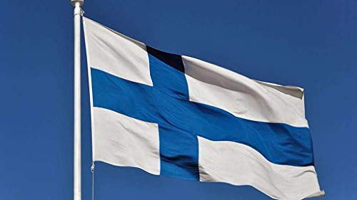 Bandiera Finlandia cm.100x150 Tessuto Nautico Antivento Alta resistenza130gr.mq,Bandiera Finlandese Grande da Esterno