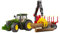 bruder 03154 - John Deere 7R 350 mit Rückeanhänger & 4 Baumstämmen - 1:16 Bauernhof Landwirtschaft Forstwirtschaft Waldarbeit Traktor Trecker Schlepper Bulldog Holztransporter Spielzeug Fahrzeug