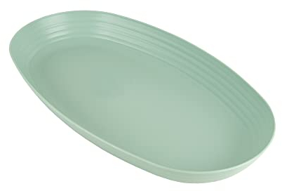 Cofan Fuente Ovalada Estilo Japonés | Pack de 6 Unidades o Unitario | Color Beige o Verde Agua | Medidas: 39 x 22 x 4,5 cm (Verde Agua, 1)