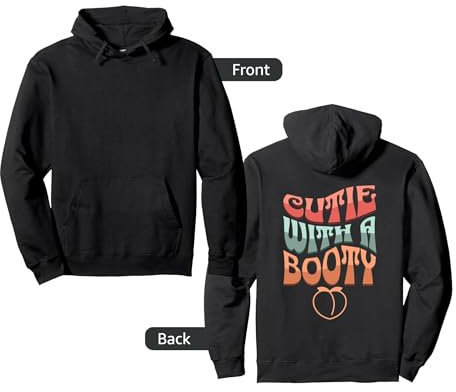 Cutie With A Booty, Gym Pump Cover, Oversized Workout, Peach Pullover Hoodie