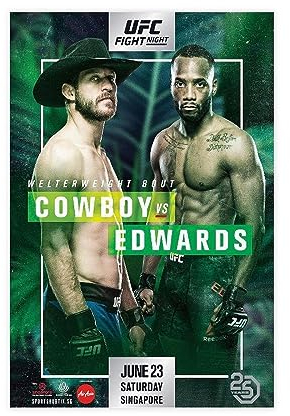 ETOMEY UFC Fight Night 132; Cowboy Donald Cerrone vs. Leon Edwards 2018 Poster, Leinwand-Poster, Wandkunst, Dekordruck, Bild, Gemälde für Wohnzimmer, Schlafzimmer, Dekoration, ungerahmt, 30 x 45 cm
