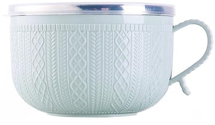 EIMINB Bol à soupe avec couvercle, bol à nouilles instantanées avec couvercle hermétique et poignée, livré avec une cuillère adaptée pour le brunch, le dîner, le bol de nourriture de voyage (Bleu)