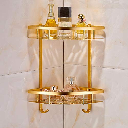Bathroom Organizers And Storage, Bathroom Gold Shelf Space Aluminum Wall Mounted Corner Basket Shampoo Storage Etagere Salle De Bain Murale Repisa