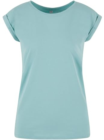 Build Your Brand Damen T-Shirt Ladies Extended Shoulder Tee, lang geschnittenes T-Shirt für Frauen, Baumwolle, Bluemint, 3XL