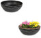 matches21 Pflanzschalen für draußen - 2 große Vintage Dekoschalen schwarz marmoriert als Blumentopf Pflanztopf - Schale in 30 cm als Garten Vogeltränke Balkon-Deko oder Friedhof Grabschale